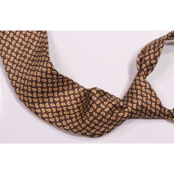 Seaward & Stearn London Brown Paisley Silk Necktie Tie Made in England - Picture 1 of 6